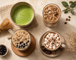 Four Drinks Flat Lay